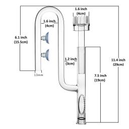 Tubo De Lírio De Vidro Para O Aquário De Inflow, mangueira De Skimmer De Superfície De Tanque Planta De Água Canister Filtro - Image 3