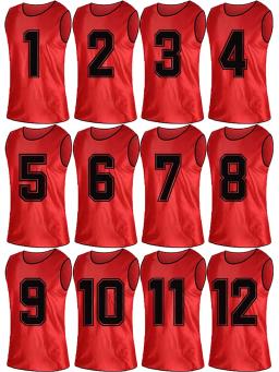 12 pçs numerado futebol prática jerseys scrimmage coletes esportes pinnies treinamento da equipe babadores para adlut crianças - Image 3