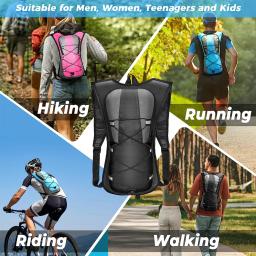 Pacote de hidratação, mochila de hidratação isolada ou bexiga de água sem BPA de 2L e armazenamento, mochila de caminhada para corrida, ciclismo, camping - Image 6