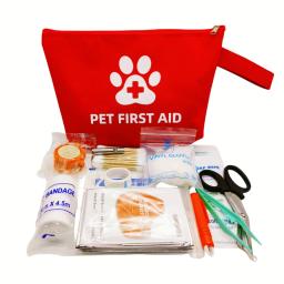 Impermeável Pet Kit de Emergência, Kits De Viagem Do Cão, Alta Visibilidade, Reflective First Aid Pouch, Cat Camping Essentials, Resistente - Image 2