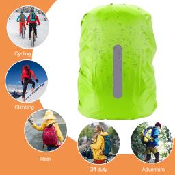 Capa de chuva reflexiva impermeável mochila, esporte ao ar livre, ciclismo noturno, saco de segurança leve, camping, caminhadas, 10-70L - Image 4