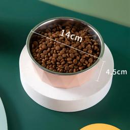 Aço inoxidável levantada tigela de comida para animais de estimação, Tigela, Prato de alimentação de água, Pet comer pratos - Image 6