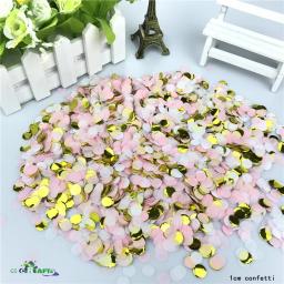 1000 pçs/saco cor da mistura dos confetes de papel de 1cm para a decoração da festa de aniversário do casamento tecido redondo para balões claros - Image 2