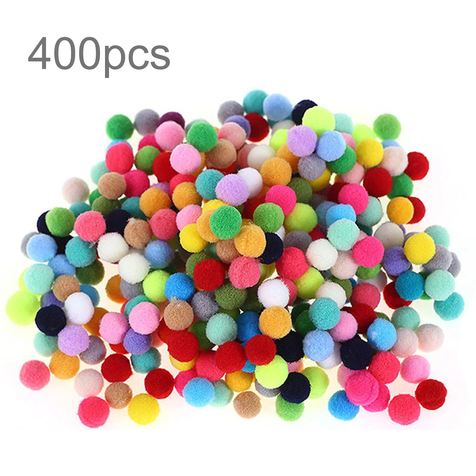 400/200/100 peças poms de cores misturadas artesanato pom pom bolas pompons coloridos para arte e artesanato fazendo decoração - Image 1