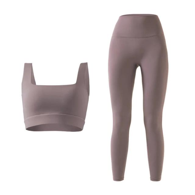 Conjunto de Roupas de Atletismo Femininas: Leggings e Sutiã para Treino e Yoga