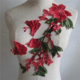 Aplique de bordado de renda 3d, acessório de decoração para artesanato faça você mesmo e costura de tecido, colarinho - Image 5