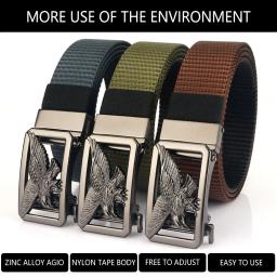 Tushi novo cinto tático para homens apertado grosso náilon casual cinto liga catraca fivela automática golfe edc cinto militar ao ar livre masculino - Image 6