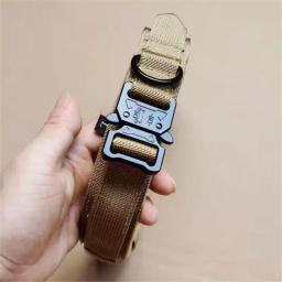 Nylon Tactical Dog Collar com alça, ajustável e durável, adequado para cães médios e grandes, Pet Items, Pet Acessórios - Image 5