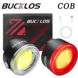 Bucklos cob luzes traseiras da bicicleta farol usb recarregável luz de advertência segurança mtb led frente traseira lanterna ciclismo conjunto lâmpada - Image 1