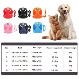 Reflective Pet Harness e Leash Set, No Pull Vest, malha respirável, cão e gato - Image 2