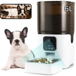 Alimentador automático inteligente Pet, controle do aplicativo, câmera 1080P, sincronismo e quantitativo, alimentador para cão e gato, 6L - Image 1