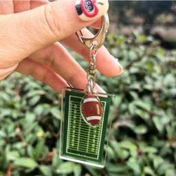 Campo de beisebol acrílico Keychain, dupla face, Mini 3D, esportes chaveiro, saco pingente, carro chaveiro, lembrança presente, novo - Image 5