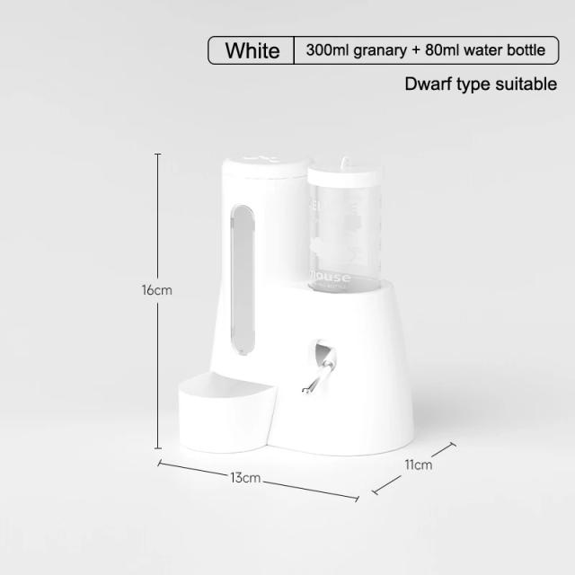 Dispensador automático de comida para animais de estimação, hamster, urso dourado, grande capacidade, à prova de vazamento, tigela de comida com fonte de água, suprimentos para animais de estimação
