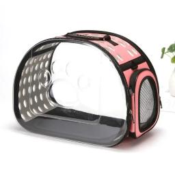 Animal de estimação transparente mochila viagem portátil saco de gato um ombro dobrável respirável espaço saco gaiola do cão pet saco gato mochila - Image 4