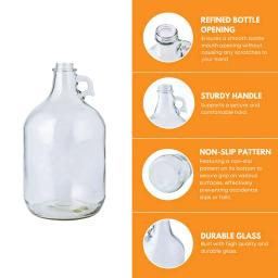Garrafa De Água De Vidro Transparente, Inclui 38 mm Polyseal Cap, 4 L Capacidade - Image 3