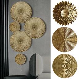 Ferro forjado parede pendurado decoração, luxo ouro irregular redondo pingentes, estilo ins, sala de estar e decoração de casa - Image 6
