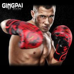 Luvas De Boxe De Couro Resistentes Ao Desgaste Para Treinamento Sanda, Luvas De Combate De Proteção Espessadas, Respirável, De Alta Qualidade, 14oz - Image 4