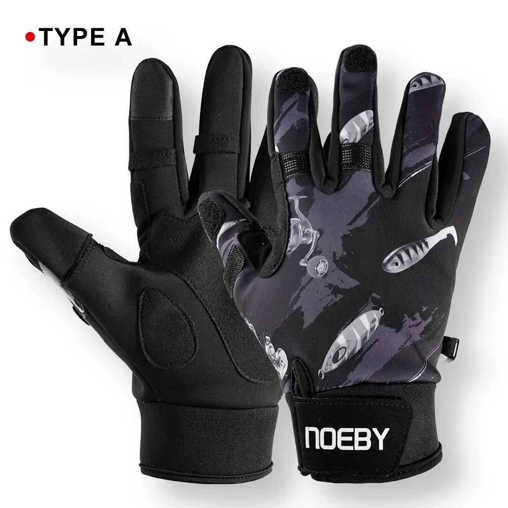 Noeby-luvas de pesca resistentes ao inverno para homens e mulheres, pesca, antiderrapante, tela deslizante, quente, pesca no gelo, caça - Image 1