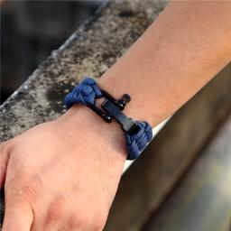 Pulseira de Sobrevivência Trançada de Emergência para Homens e Mulheres Fivela de Aço Inoxidável Paracord Ajustável Pulseira ao ar livre - Image 6