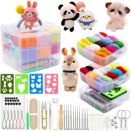 Agulha Felting Starter Kit com Ferramentas e Caixa de Armazenamento, DIY Craft Set, 36 Cores, Lã Roving, 109Pcs - Image 1