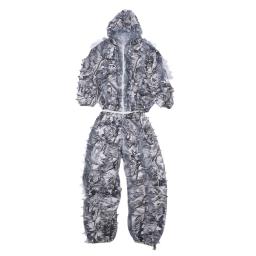 Outdoor Hunting 3D Leaf Suit, White Snow Wild Camouflage Ghillie Suit, Jaquetas e calças, Roupas para caça - Image 1