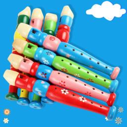 Flauta Curta de Sopros para Crianças, Instrumento Musical, Educação Infantil, Desenvolver Tipo, 6 Buracos, Gravador, De Madeira, Instrumentos - Image 3