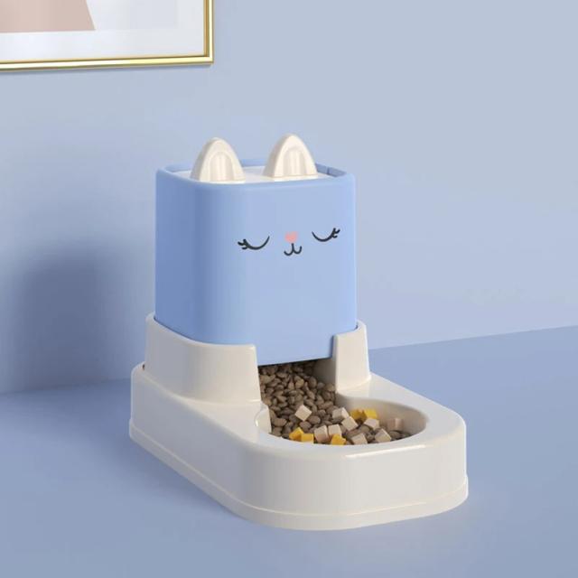 Alimentador Automático de Água Potável para Pets em Forma de Orelha de Gato com Tigela Dupla e Design Anti-Enrosco