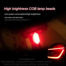 Luzes de advertência recarregáveis COB Luz Trameira ao ar livre Luzes de ciclismo Destaque de corrida Acessórios de bicicleta - Image 2