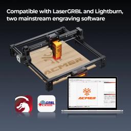 Gravador a Laser Acmer S2 12/7/4W com Área de Trabalho de 300x300mm, Máquina CNC LightBurn Compatível com Madeira/Couro/Confecção de Presentes, Plug & Play - Image 6