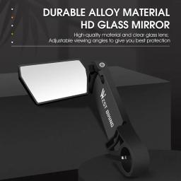 Grande ângulo bicicleta guidão espelho, resistente preto espelho retrovisor, bicicleta universal guidão espelho, 1 par - Image 6
