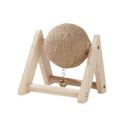 Bola de garra para pet, Brinquedo arranhão coelho, Sisal de madeira, Bola de arranhão interativa para gatinho, Pequenos animais - Image 5