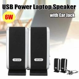 Alto-falantes portáteis com alimentação USB, Mini caixa de som ao ar livre, Ear Jack para laptop, Desktop, PC, estéreo, 3,5mm, 2 pcs - Image 1