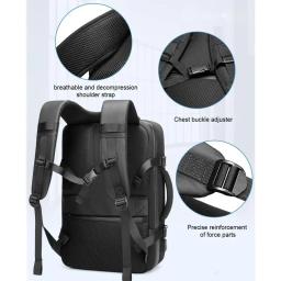 Mochila airbag expansível de grande capacidade para homens, armazenamento a vácuo, mochilas de viagem, 15.6 espaços, à prova d'água, usb, laptop, bolsa de negócios - Image 5