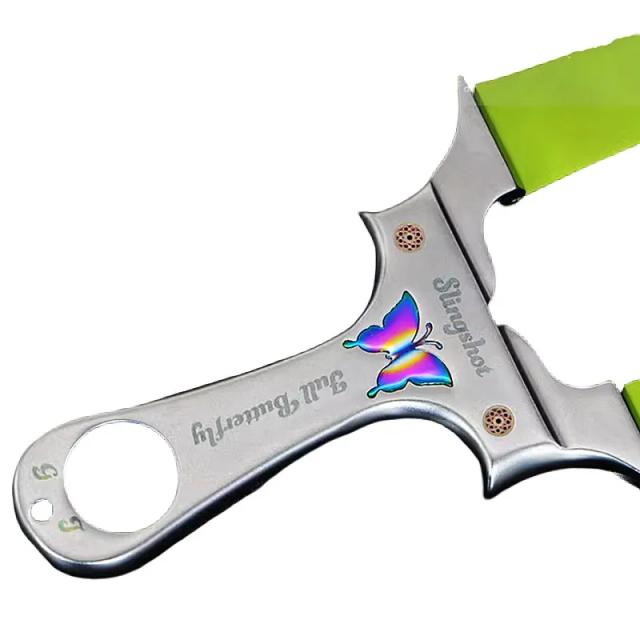Slingshot Profissional Borboleta com Elástico Flat e Clip de Pressão Rápida para Combate ao Ar Livre