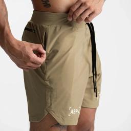 Ginásio de secagem rápida calções de treinamento masculino esportes roupas casuais fitness workout corrida grid compressão atletismo shorts - Image 3