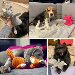 Pelúcia Corduroy Toy Dog, Forma de Animais, Resistente à Mordida, Brinquedos Squeaky, Cães Pequenos e Grandes, Cachorro, Pets Training Acessórios - Image 6