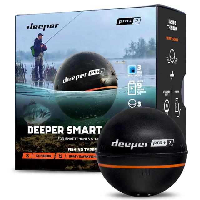 Localizador de Peixes Wi-Fi Portátil Mais Profundo Pro Plus 2.0 para Caiaques e Pesca no Gelo com Sonar Inteligente