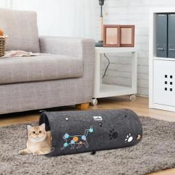Túnel de jogo interativo para gato Tubo de feltro dobrável Resistente à mordida de pressão Tubo de treinamento Animal Play Produto Pet - Image 3