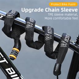 WEST BIKING 65-150cm Multi-comprimento Bike Chain Lock 5 Digit Código Combinação Anti-Roubo Bloqueio de Bicicleta Motocicleta Ebike Acessórios - Image 2