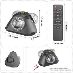 Festa Disco Ball Light, Projetor Laser, 5 em 1, DJ Stage Strobe Light, Natal, Casamento, Decoração Home Club - Image 6