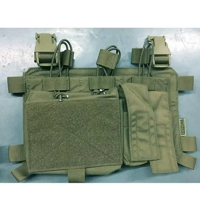 Bolsa Tática de Airsoft Triplo Mag com Aba Frontal e Fanny Pack Abdominal para Caça FCPC e FCSK