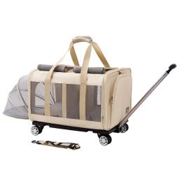 Portador de animais portátil com dois compartimentos, gaiola do carro, Pet Trolley Box, isolado, extragrande, portátil Dog Bag, Cat Bag, respirável, leve para transportar - Image 5