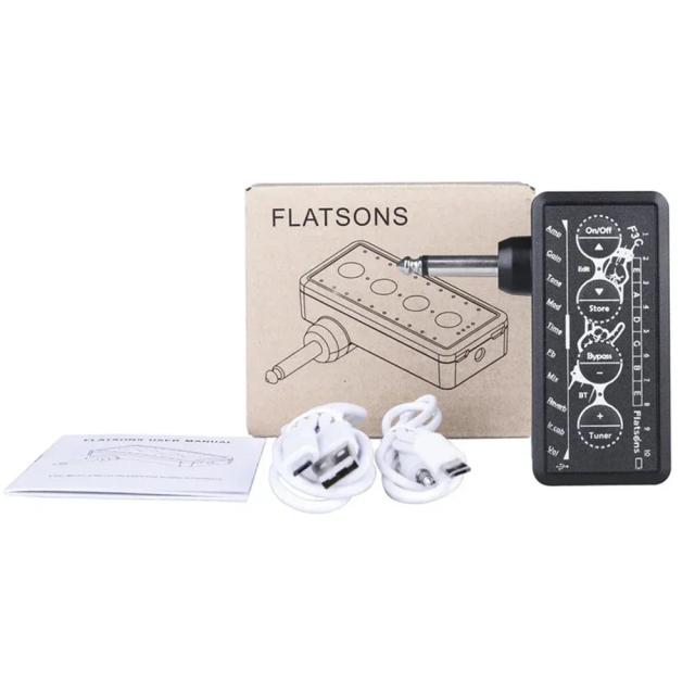 Amplificador Flatsons-F3C para Baixo e Guitarra: Compacto, Potente e Completo com Fone de Ouvido e Acessórios de Áudio