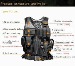 Ajustável Combate Body Armor Tactical Vest, Jaqueta de treinamento Airsoft, Molle Security Guard Coletes, Caça Do Exército, Ao ar livre, CS War Game - Image 3
