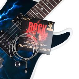 Conjunto de cordas para guitarra elétrica, 6 peças, liga de níquel, prata, embalado em saco interno único, acessório - Image 2