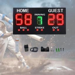 Placar de beisebol digital com controle remoto, Marcador eletrônico, Cerca de competição interna, Marcador para a prática, treinamento - Image 4