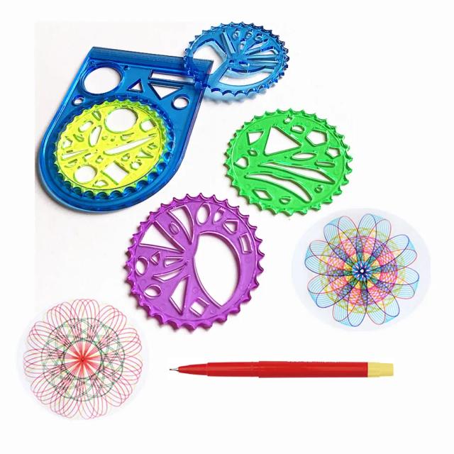 Conjunto de Brinquedos de Desenho Spirograph: Régua Espiral Criativa para Crianças