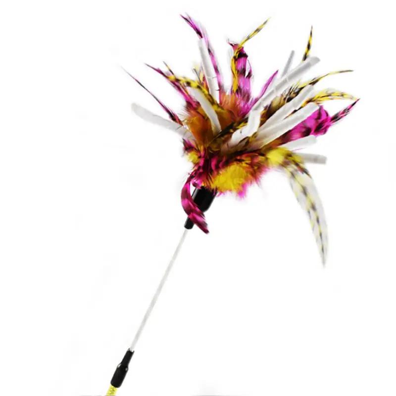 Brinquedos interativos para gatos, varinha de penas, suprimentos duráveis, brinquedos de gatinho, cabelo de galinha, gato popular, pequeno e grande, gato fofo - Image 1
