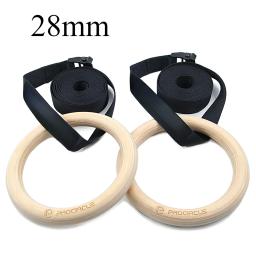 Anéis de ginástica com fivelas longas ajustáveis, anéis de treino para adultos e crianças, ginástica em casa, 28mm, 1 par - Image 1