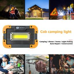 Lanterna LED multifuncional, lanterna de acampamento regulável, suporte dobrável para equipamentos ao ar livre, holofote plástico, COB - Image 4